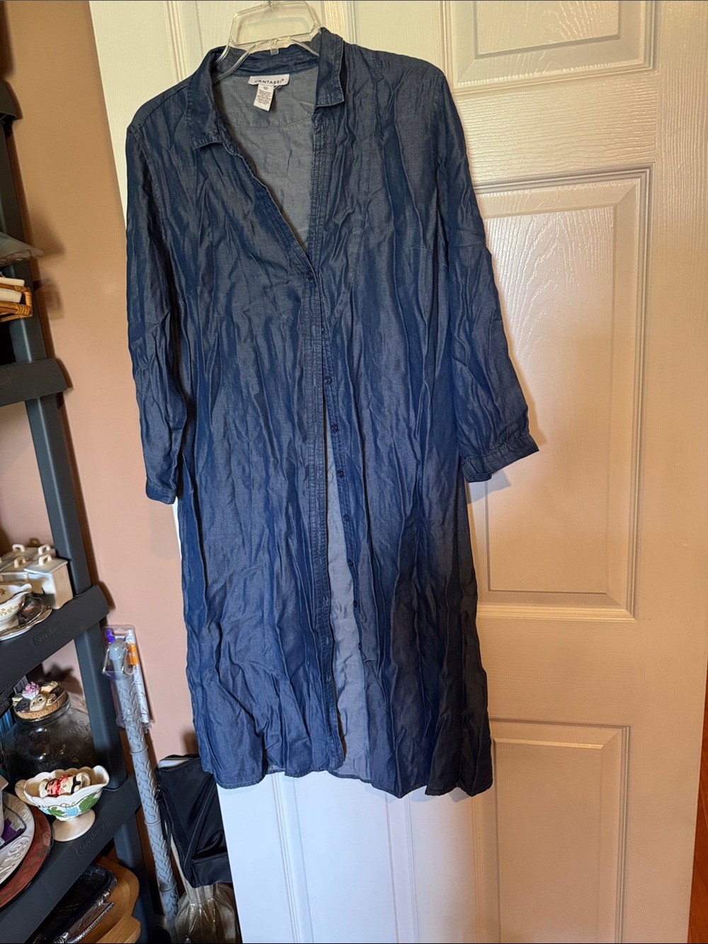 Lightweight Navy Button-Front Women's Dress